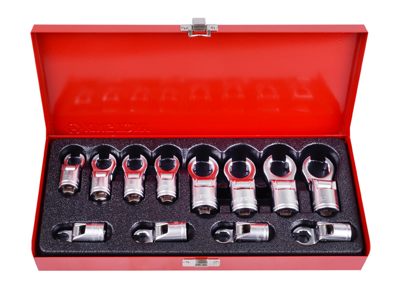 Набор ключей карданно-рожковых для тормозных трубок 3/8'' 12шт. 8-19mm , хром
