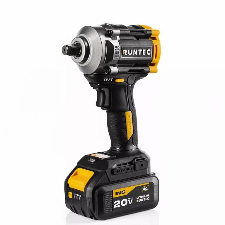 Гайковерт ударный аккумуляторный RUNTEC PRO 1/2", 20В, 2*4Ач, 650Нм RUNTEC