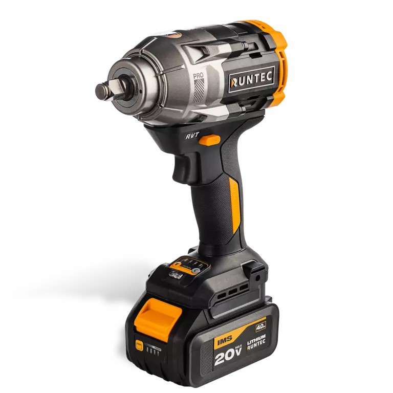 Гайковерт ударный аккумуляторный RUNTEC PRO 1/2", 20В, 2*4Ач, 1100Нм RUNTEC