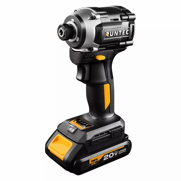 Винтоверт ударный аккумуляторный RUNTEC PRO 1/4", 20В, 2*2Ач, 230Нм RUNTEC