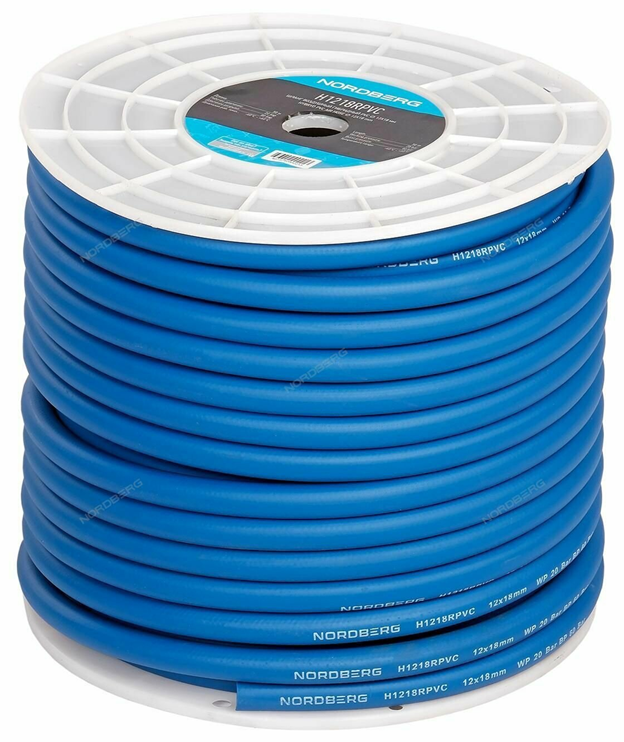 Шланг воздушный гибридный PVC D=12*18мм,  (синий) NORDBERG 