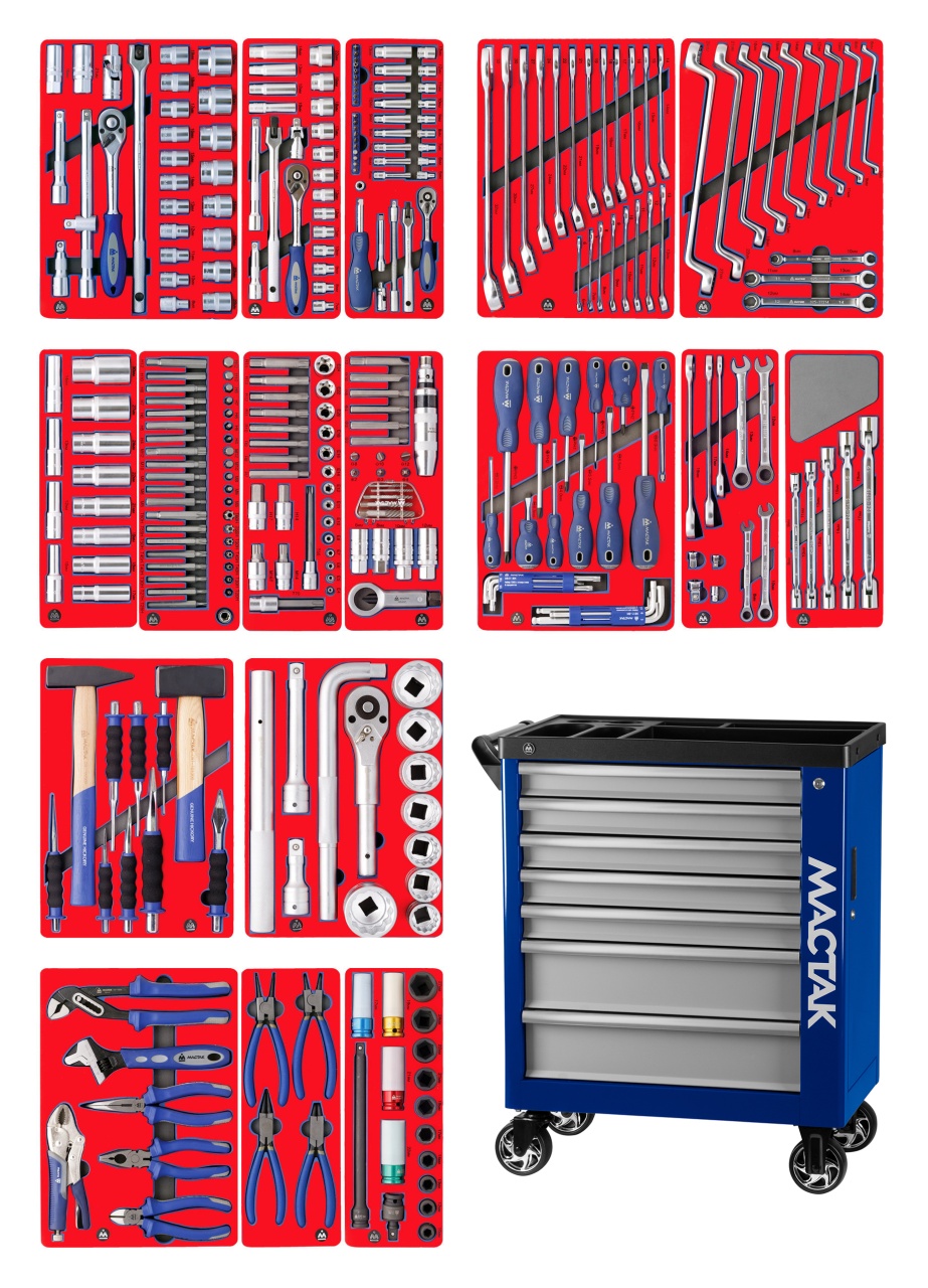 ТЕЛЕЖКА С ИНСТРУМЕНТОМ "ЭКСПЕРТ", СИНЯЯ 323 ПРЕДМЕТА МАСТАК