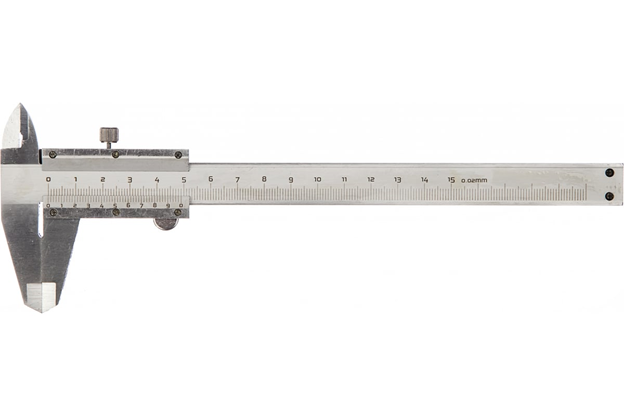 Штангенциркуль металлический нержавеющий 0-150мм, 0.02мм (пластик кейс) FIT
